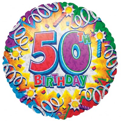 Buy And Send Happy 50th Birthday 18 inch Foil Balloon